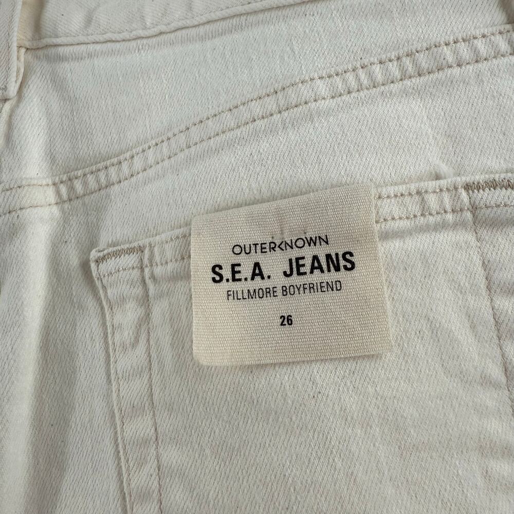 Outerknown S.E.A. Fillmore Boyfriend Jeans SZ 27 NWT Salt Organic Cotton Stretch - Picture 8 of 16